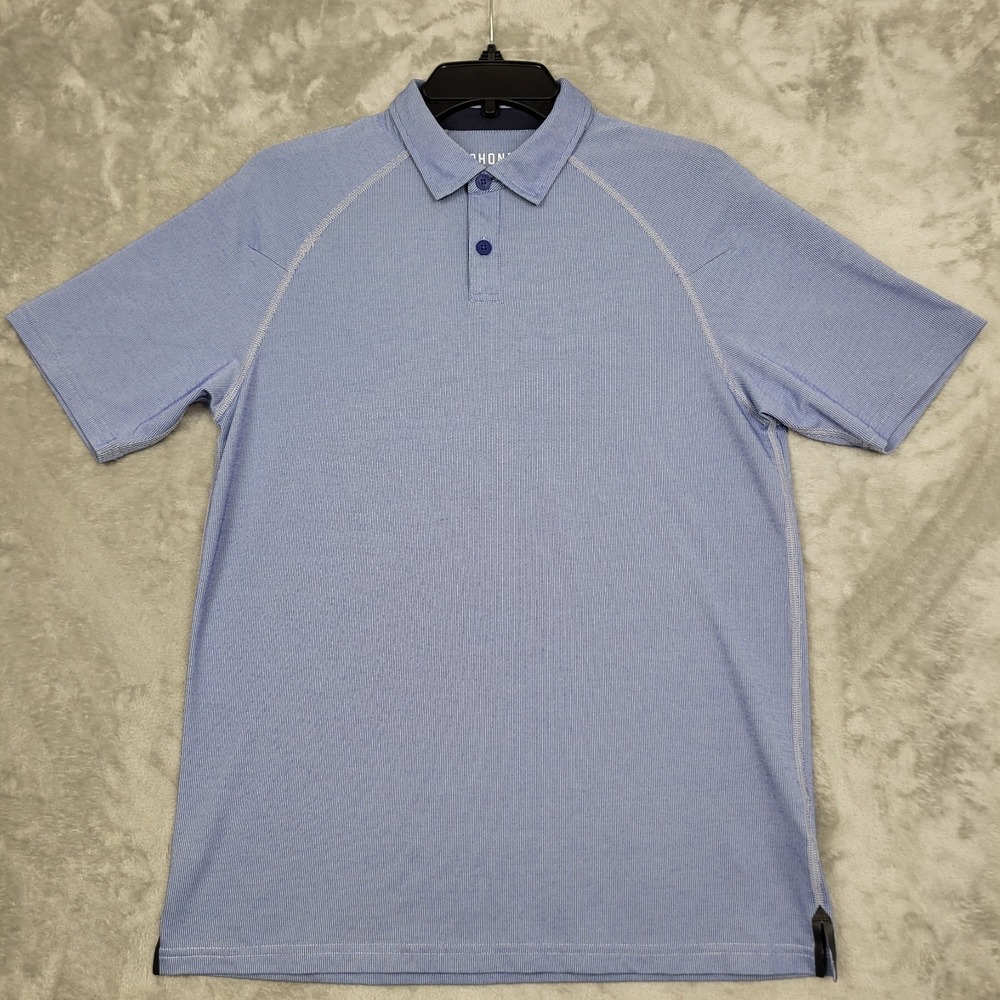 Rhone Polo Golf Shirt Mens Short‎ Sleeve Small Blue Performance Stretch Wicking